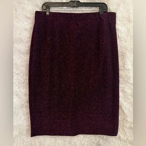 Fuchsia glitter pencil skirt